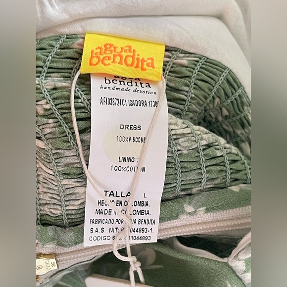 Agua Bendita Vestido Isadora Boho Chic Ruffled Bird Print Dress NWT $220 - Picture 6 of 13